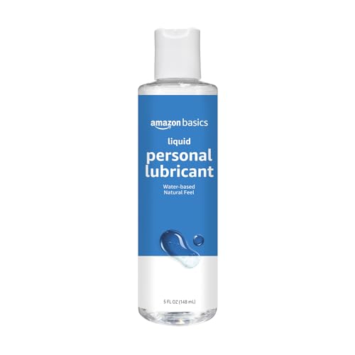 Amazon Basics Liquid Water Based Personal Lubricant, Fragrance-Free, Toy-Safe, Condom Compatible, 5