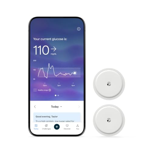 Lingo Continuous Glucose Monitor (CGM) 2-Pack. 24/7 Glucose Tracking | By Abbott.