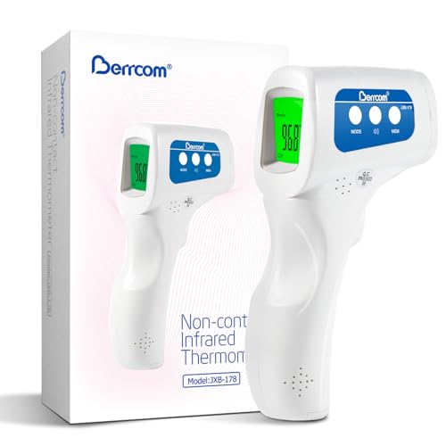 Berrcom Thermometer, 3 in 1 Contactless Infrared Fever Check Thermometer for Forehead,