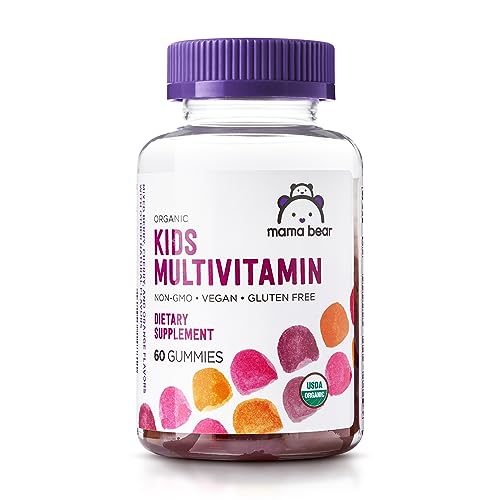 Amazon Brand - Mama Bear Organic Kids Multivitamin Gummies, Berry, Cherry &