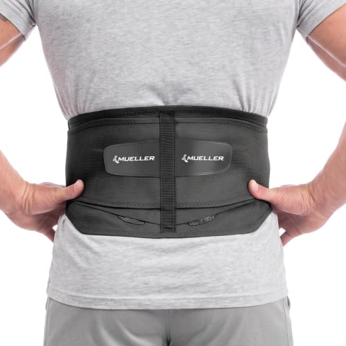 MUELLER Sports Medicine Lumbar Back Brace with Removable Compression Pad | Supports Upper and Lower Back Pain; Relief & Support for Lifting, Strains, Sciatica, Scoliosis One Size Fits Most