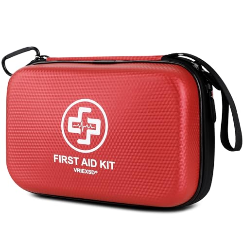 VRIEXSD Premium 320-Piece First Aid Kit, Waterproof EVA Hard Shell Case,Red |