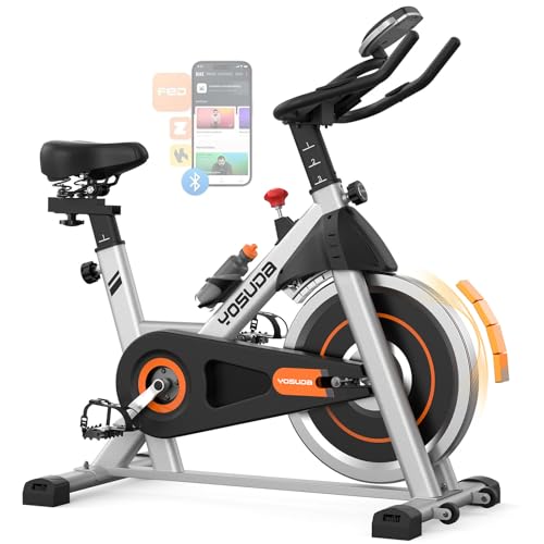YOSUDA Exercise Bike, Brake Pad Stationary Bike for Home with Exclusive App,