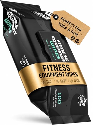 GymSoap Gym & Yoga Mat Cleaner Wipes, Plant Based - 100 Gym