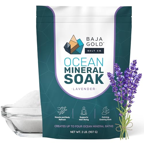 Baja Gold Ocean Mineral Soak, Magnesium Bath Soak, Lavender, 2 lb Bag