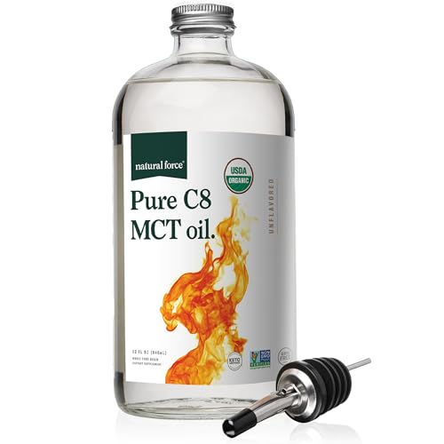 Natural Force Organic Pure C8 MCT Oil – Liquid MCT Oil in