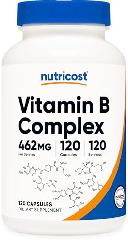 Nutricost High Potency Vitamin B Complex 462mg, 120 Capsules | Energy Complex