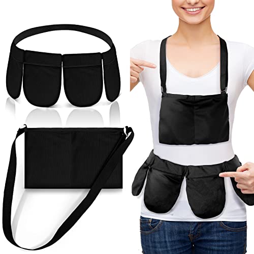 Jutom 4 Pouch Drain Holder Mastectomy Tummy Tuck Adjustable Bag, Black |
