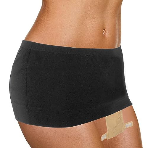 JRAIYBZ Ostomy/Hernia Support Garment Ostomy Wrap Ostomy Bag Cover Ostomy Belt Colostomy Garments for Ostomy Bag (Black, S-M)