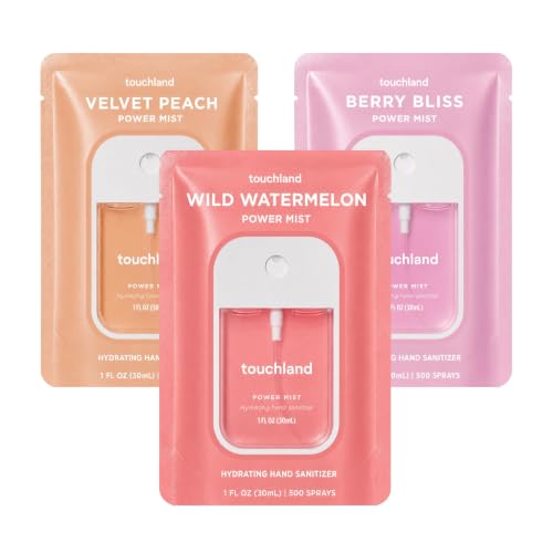 Touchland Juicy Trio Hydrating Hand Sanitizer Spray Set Travel Size | TSA