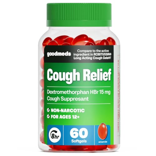 GoodMeds Cough Relief Softgels Dextromethorphan HBr (DXM) 15mg | 60 Count |