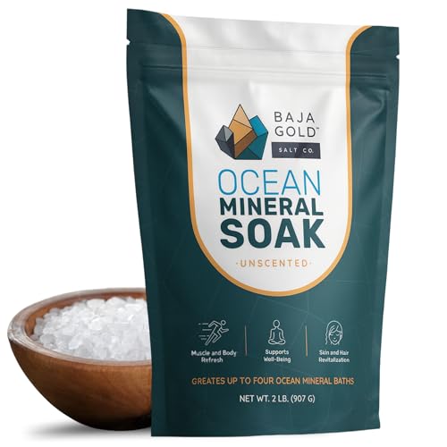 Baja Gold Ocean Mineral Soak, Magnesium Bath Soak, Unscented, 2 lb Bag