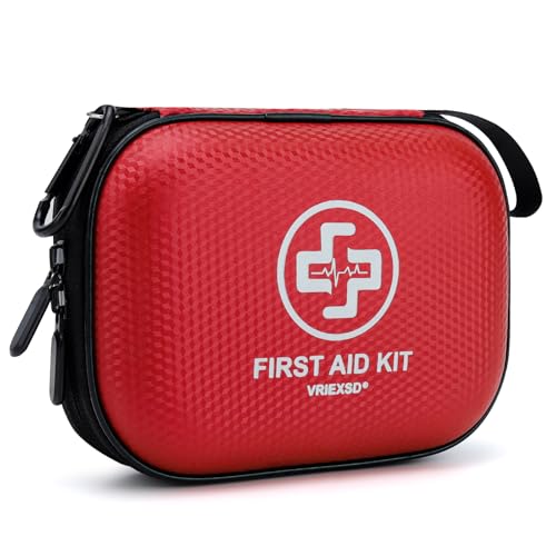 Mini First Aid Kit - 150 Piece Small Waterproof EVA Hard Shell