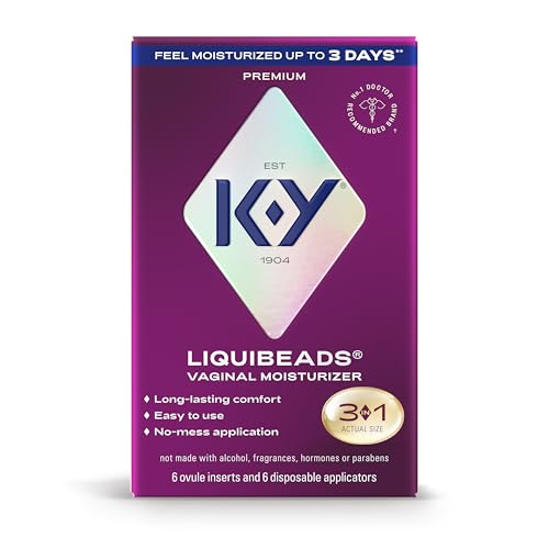 K-Y Liquibeads Vaginal Moisturier, 6 Vaginal Suppositories with Applicators | Silicone-Based Formula,