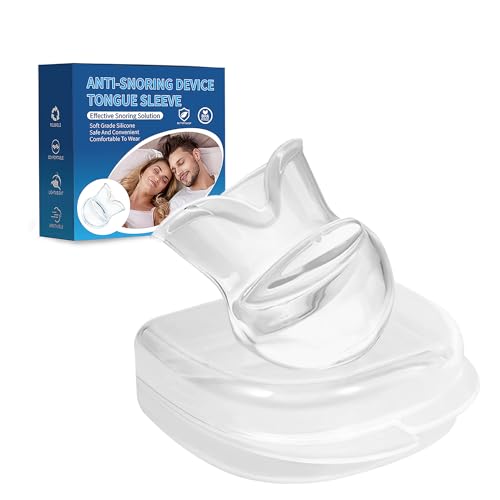 Tongue Stabilizing Device Mouthpiece - Anti-Snoring Tongue Device, Reusable Snore Solution Stopper