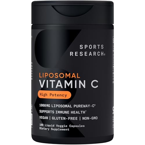 Sports Research® Liposomal Vitamin C 1000mg, 180 Liquid Capsules | Antioxidant Activity