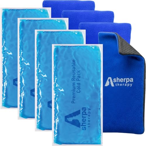 Sherpa Therapy Flexible Cold Gel Ice Pack Reusable, 9.5" x 4.5", 4