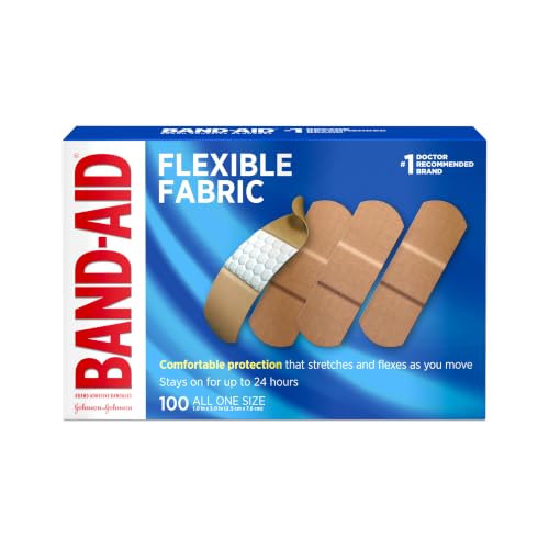 BAND-AID Brand Flexible Fabric Adhesive Bandages, All One Size, 100 Count |