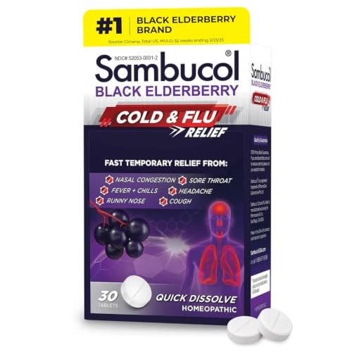 Sambucol Cold and Flu Relief Tablets - Quick-Dissolving - 30 Count |