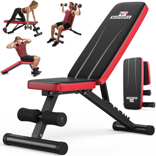 NICEPEOPLE Adjustable Weight Bench for Home Gym, 660LBS Capacity Workout Bench with