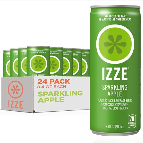 IZZE Sparkling Juice Beverage Blend, Apple, No Sugar Added, 8.4 FL OZ,
