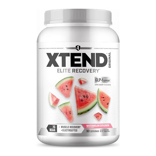 Xtend Original BCAA Powder, Zero Sugar, Watermelon Explosion, 90 Serv | Supports