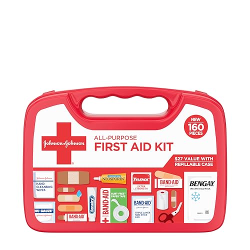 BAND-AID Brand All-Purpose Portable Compact First Aid Kit, 160 Piece | Emergency