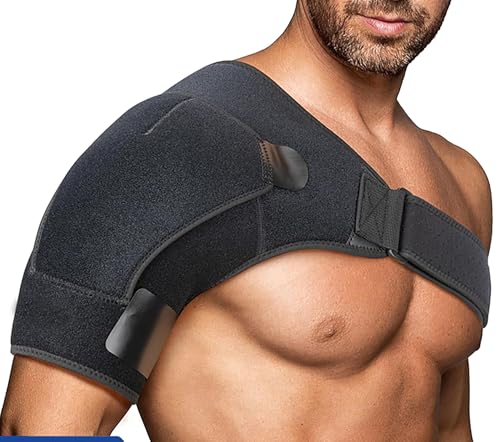 YIKANGHENG Shoulder Brace, Adjustable Small Size Shoulder Support for Men and Women Spoorts and Relife of Pain (Black) S