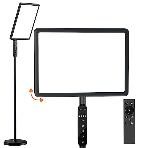LASTAR Light Therapy Lamp, 12000LUX Therapy Light UV-Free &Full Spectrum | Sun Lamp,Remote Control/4 Color Temperature/5 Brightness/4 Timer/3 Height Floor Sunlight Therapy Lamp