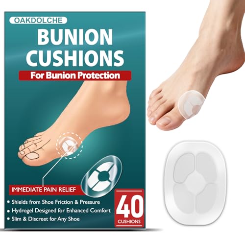 OAKDOLCHE 40 Ct Hydrogel Bunion Cushions for Shoe Pressure & Friction |