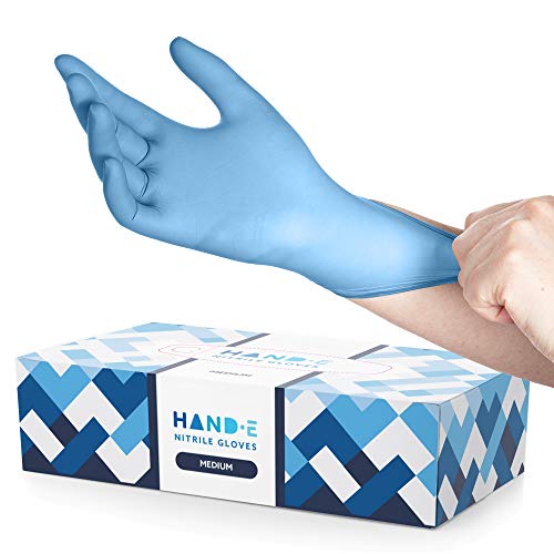 Hand-E Disposable Blue Nitrile Gloves Medium - 100 Count - Kitchen Gloves