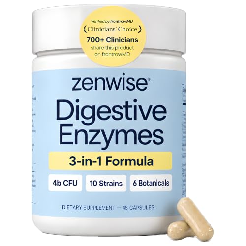 Zenwise Digestive Enzymes with Probiotics & Prebiotics for Bloating, 48 CT |