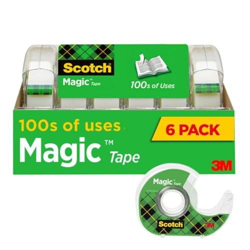 Scotch Magic Tape, Invisible, 6 Tape Rolls with Dispenders | Home Office