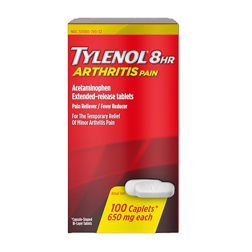Tylenol 8-Hour Arthritis Pain Relief Caplets, 650 mg Acetaminophen, 100 Ct | Extended Release, Fast & Strong Pain Relief, Relieves Minor Arthritis & Joint Pain, Fever Reducer for Adults