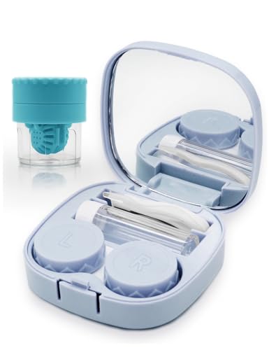 Vastsoon Contact Lens Case with Cleaner Washer, Travel Size Cute Colored Contact