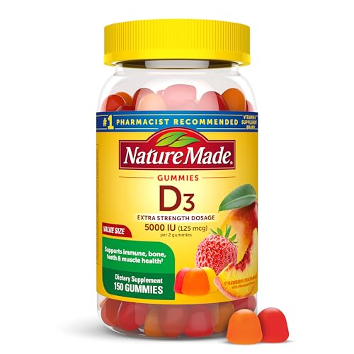 Nature Made Vitamin D3 5000 IU per Serving, 150 Vitamin D Gummies
