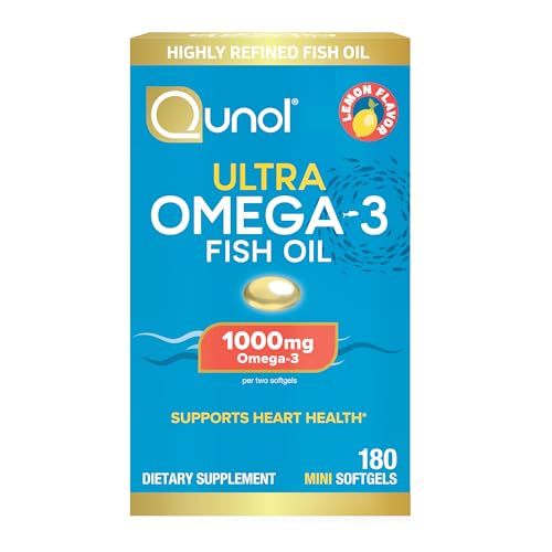 Qunol Ultra Omega-3 Fish Oil Mini Softgels, 1000mg EPA + DHA, 180ct