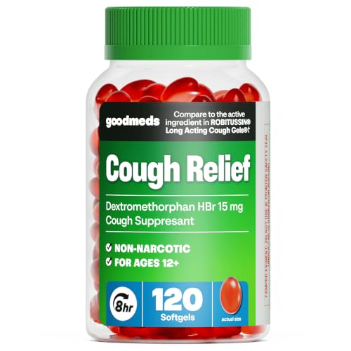 GoodMeds Cough Relief Softgels Dextromethorphan HBr (DXM) 15mg | 120 Count |