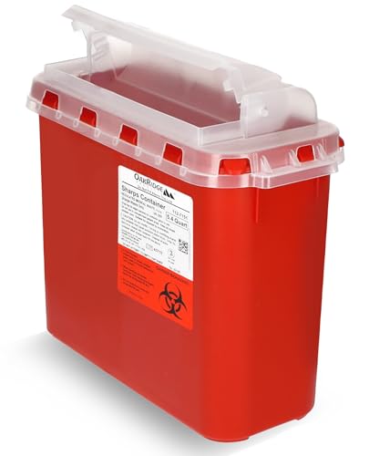 Oakridge Products Transparent Sharps Container for Home Use and Professional 5.4 Quart