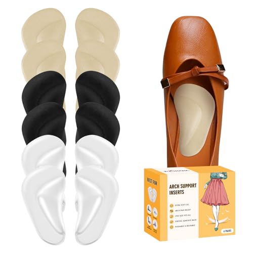 ZUCNANA Arch Support Inserts for Women Flat Feet Plantar Fasciitis 6 Pairs