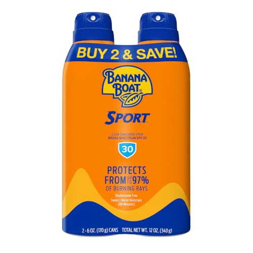 Banana Boat Sport SPF 30 Sunscreen Spray, 6 Oz (2 Pack) |