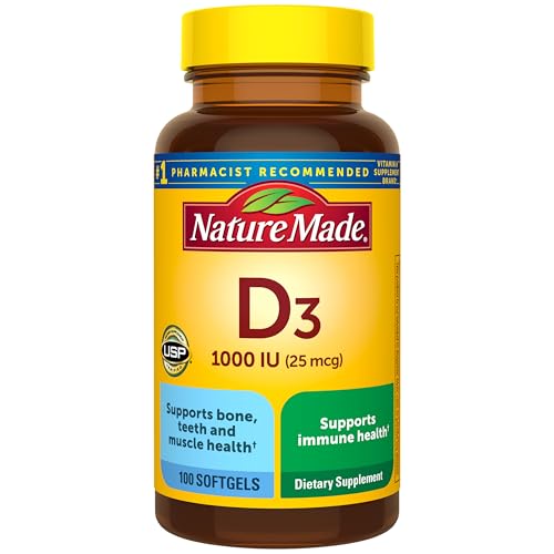 Nature Made Vitamin D3 1000 IU (25 mcg), 100 Vitamin D Softgels