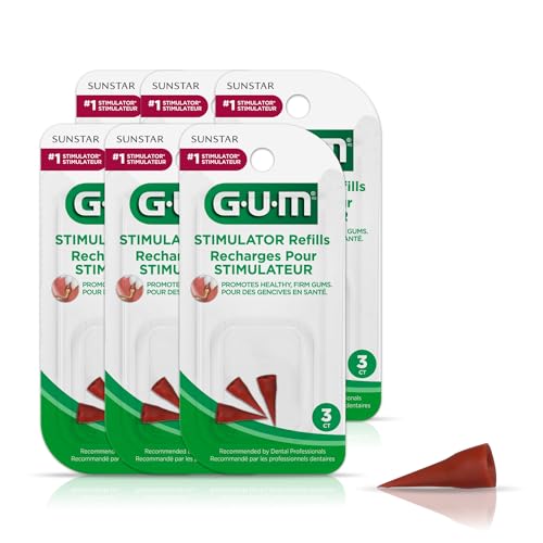 GUM Stimulator Refills - 3 Rubber Tips Included - Compatible with the