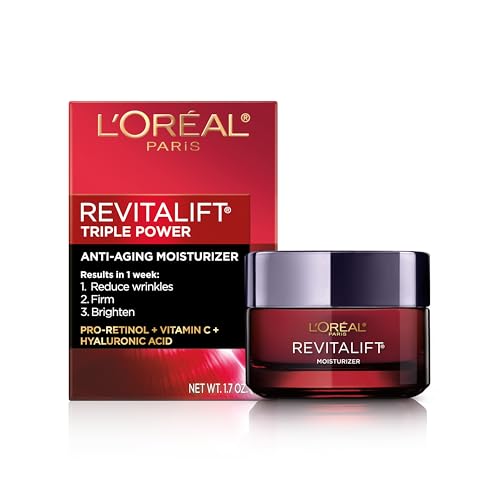 L'Oreal Paris Revitalift Triple Power Anti-Aging Face Moisturizer, Pro Retinol, Hyaluronic Acid