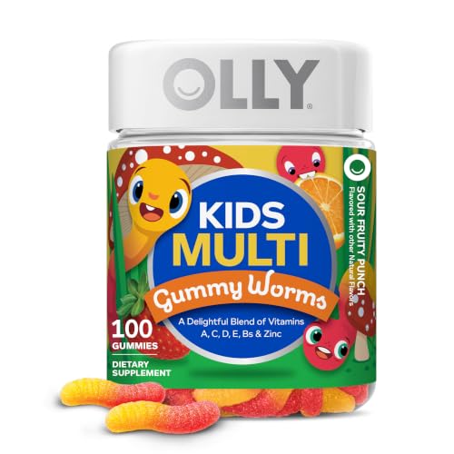 OLLY Kids Multi Gummy Worms, Overall Wellness & Immune Support - 100