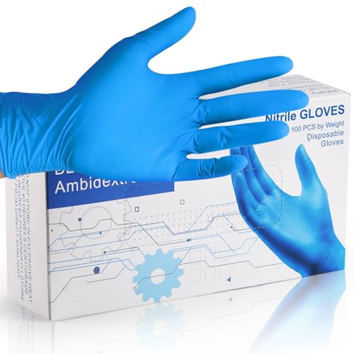 PEIPU Nitrile Gloves Disposable Gloves (Medium, 100-Count), 4 Mil,Powder Free, Cleaning Service