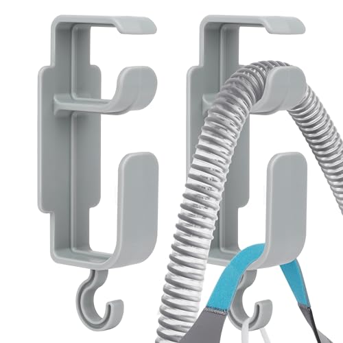 NITTIID 2 Pack CPAP Hose Holder for Bed, CPAP Hose Hanger for Tube & Mask with Anti-Unhook Feature Hose Organizer Avoids Hose Tangle and Help You Sleep Better CPAP Hook with Free Strips