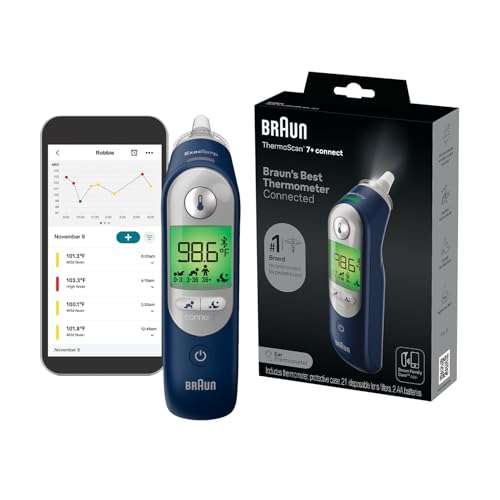 Braun ThermoScan 7+ Connect Digital Ear Thermometer for Kids | Family Care