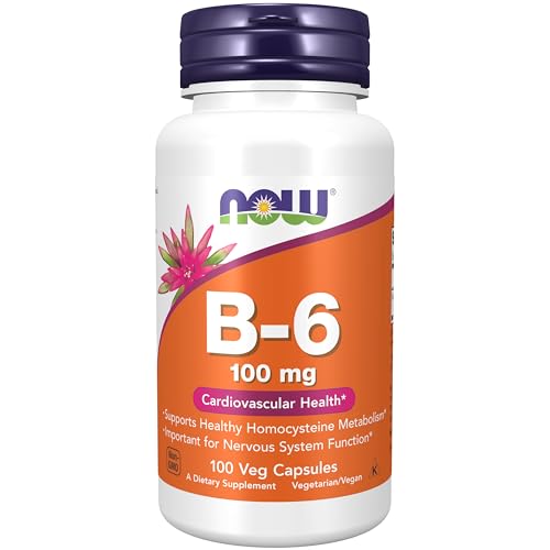 NOW Supplements, Vitamin B-6 (Pyridoxine HCl) 100 mg, 100 Veg Caps