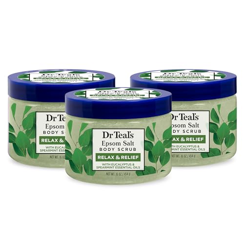 Dr Teal's Pure Epsom Salt Body Scrub, Relax & Relief with Eucalyptus